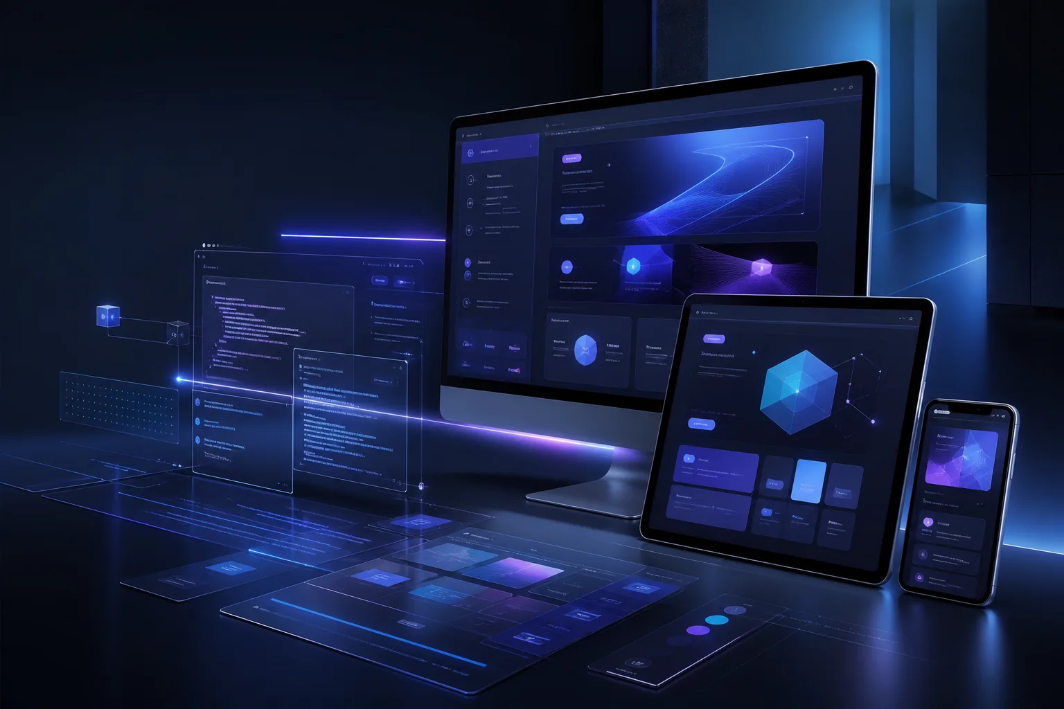 Modernes Website-Interface im M&K Industries Design